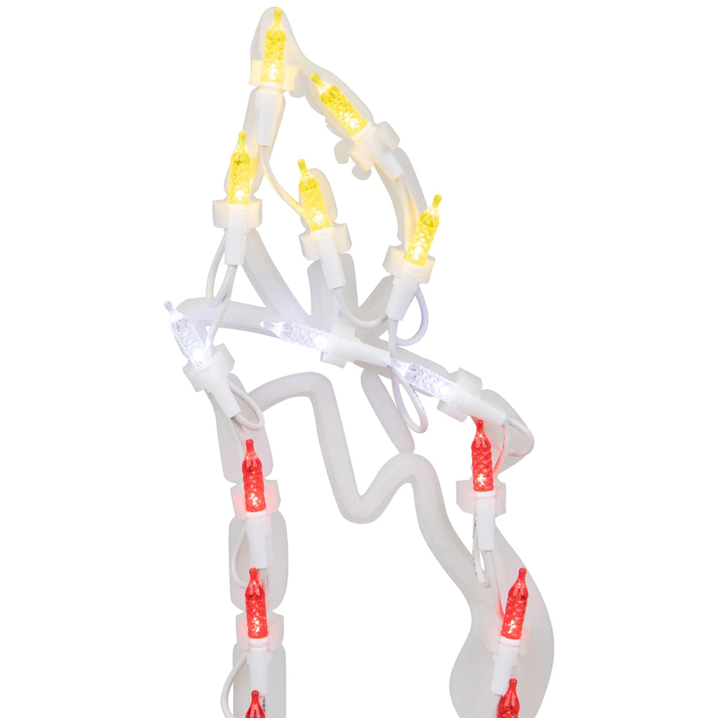 LED Lighted Candle Christmas Window Silhouette - 17.5" - Multicolor Lights