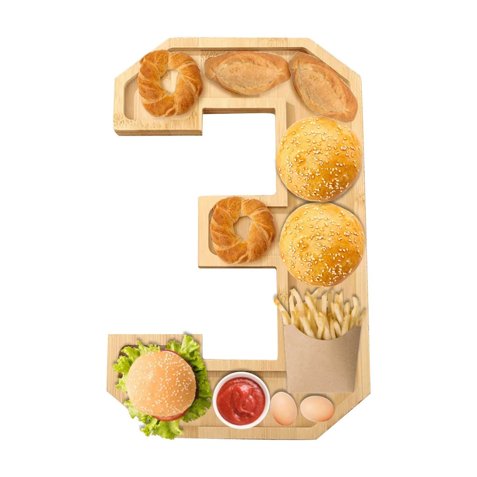 Christmas Decorations Clearance! Number Wooden Charcuterie Boards Wooden Numbers Shape Cheese Board Cheese Tray Platter Xmas Serving Dishes for Party Fruit Snack Food Meat Cookies Home (3)