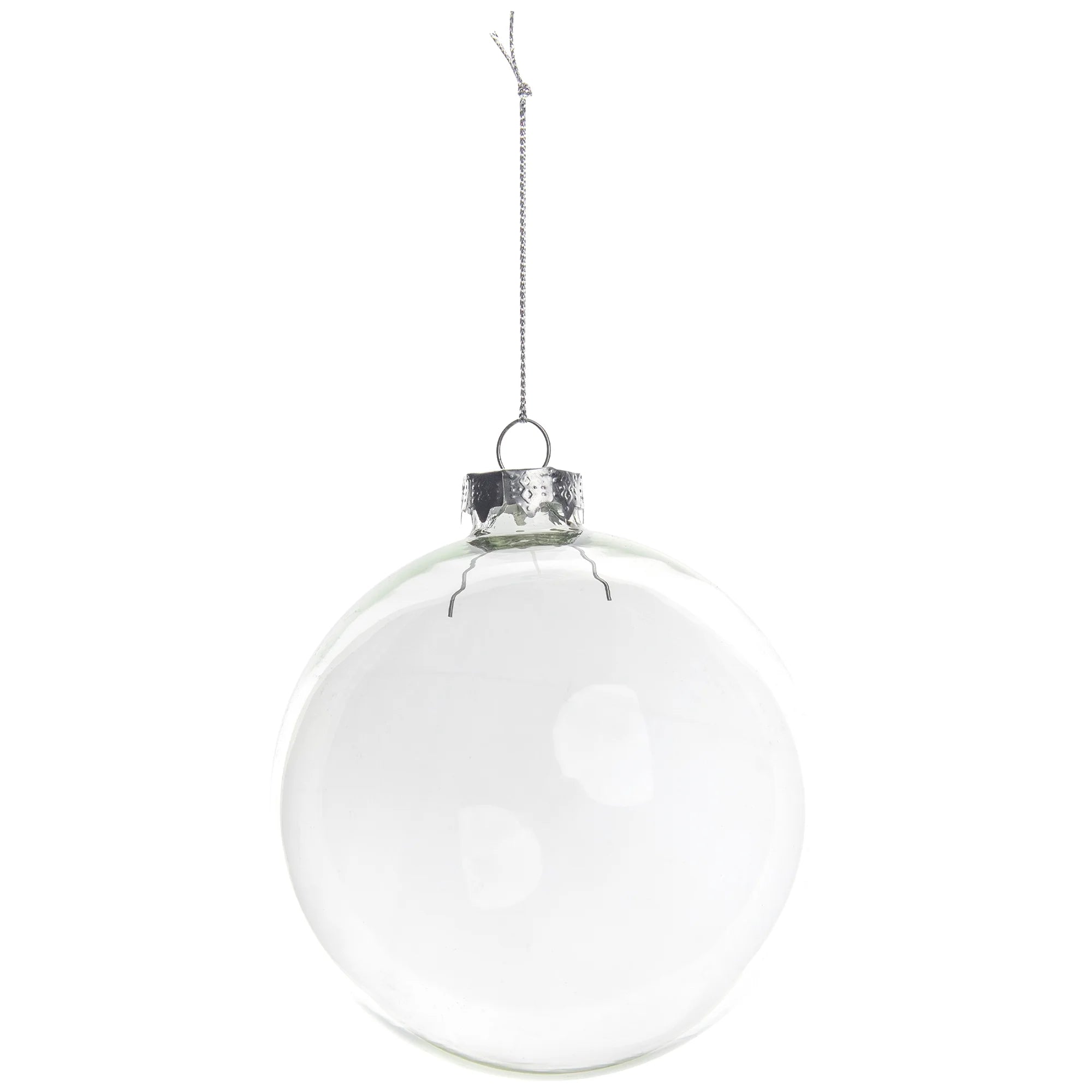 Transparent Glass Christmas Ball Ornaments - 3.25" (80Mm) - Clear - 6Ct