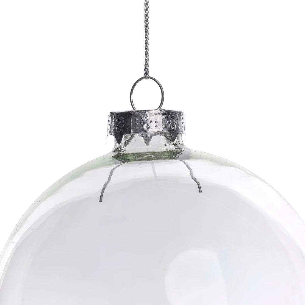 Transparent Glass Christmas Ball Ornaments - 3.25" (80Mm) - Clear - 6Ct