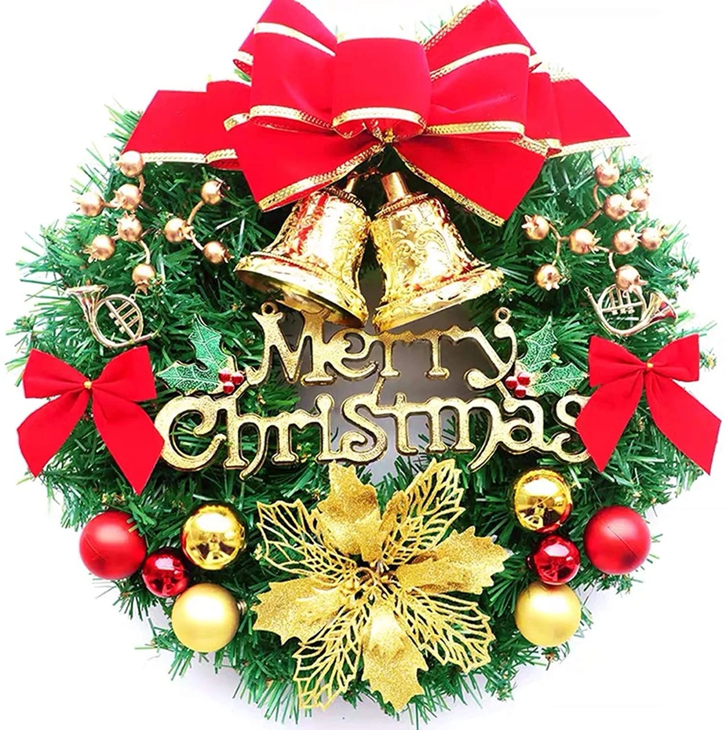 Set of 16 Pcs Christmas Poinsettia Flowers Ornaments Glitter Floral Accessories Xmas Wreath Tree Decorations for Party Home Wedding