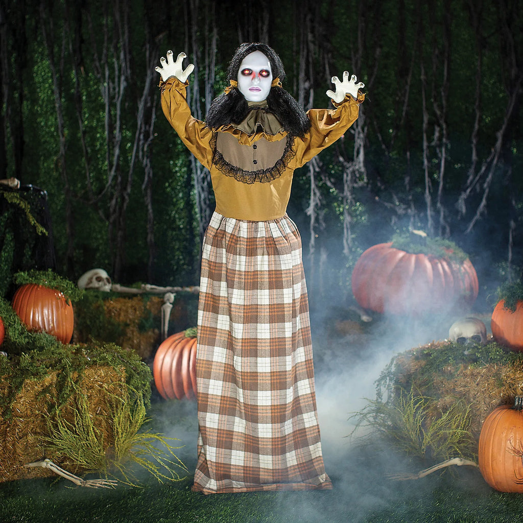 5 Ft. Standing Creepy Woman Plastic Pop-Up Halloween Decoration