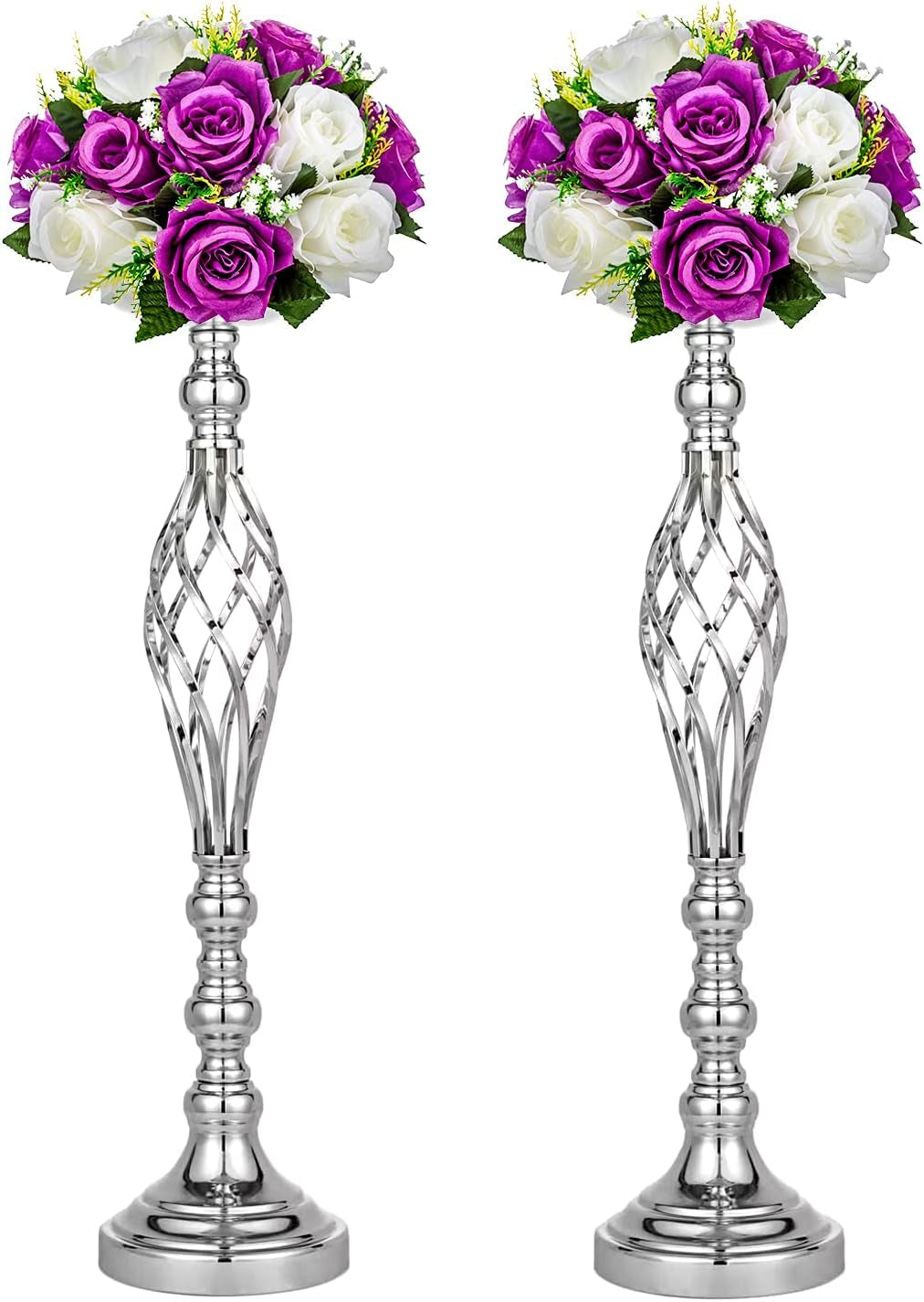 Wedding Centerpieces for Reception Tables, Twist Candleholder Stands, Wedding Flower Arrangement Vases, Metal Centerpieces for Wedding Road-Leading Home Decor