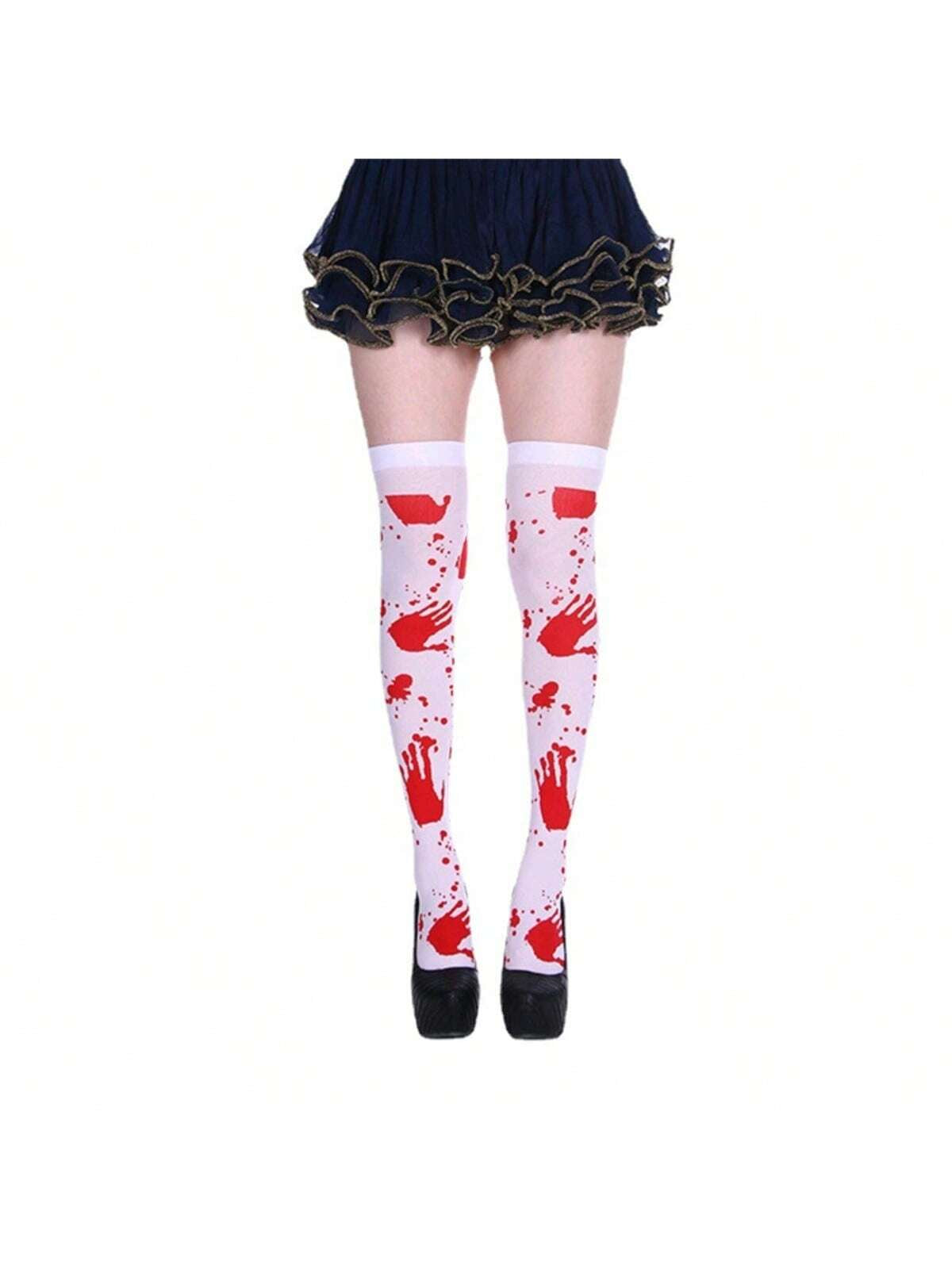 1Pair Halloween Thigh High Socks,Long Stockings,Halloween over Knee Stockings,Halloween Cosplay Festival Socks,Funny Prank Stockings for Halloween,Halloween Party Costume Props,Christmas