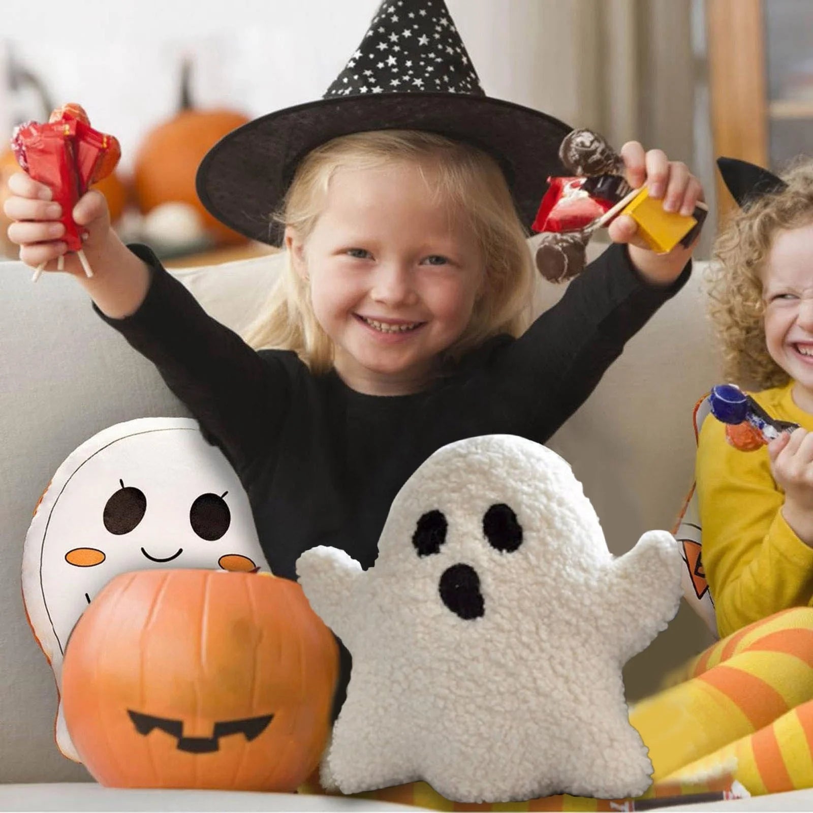 Halloween Pillow Halloween Decorative Toy Plush Cushion Fun Cozy Halloween Fall Pillow