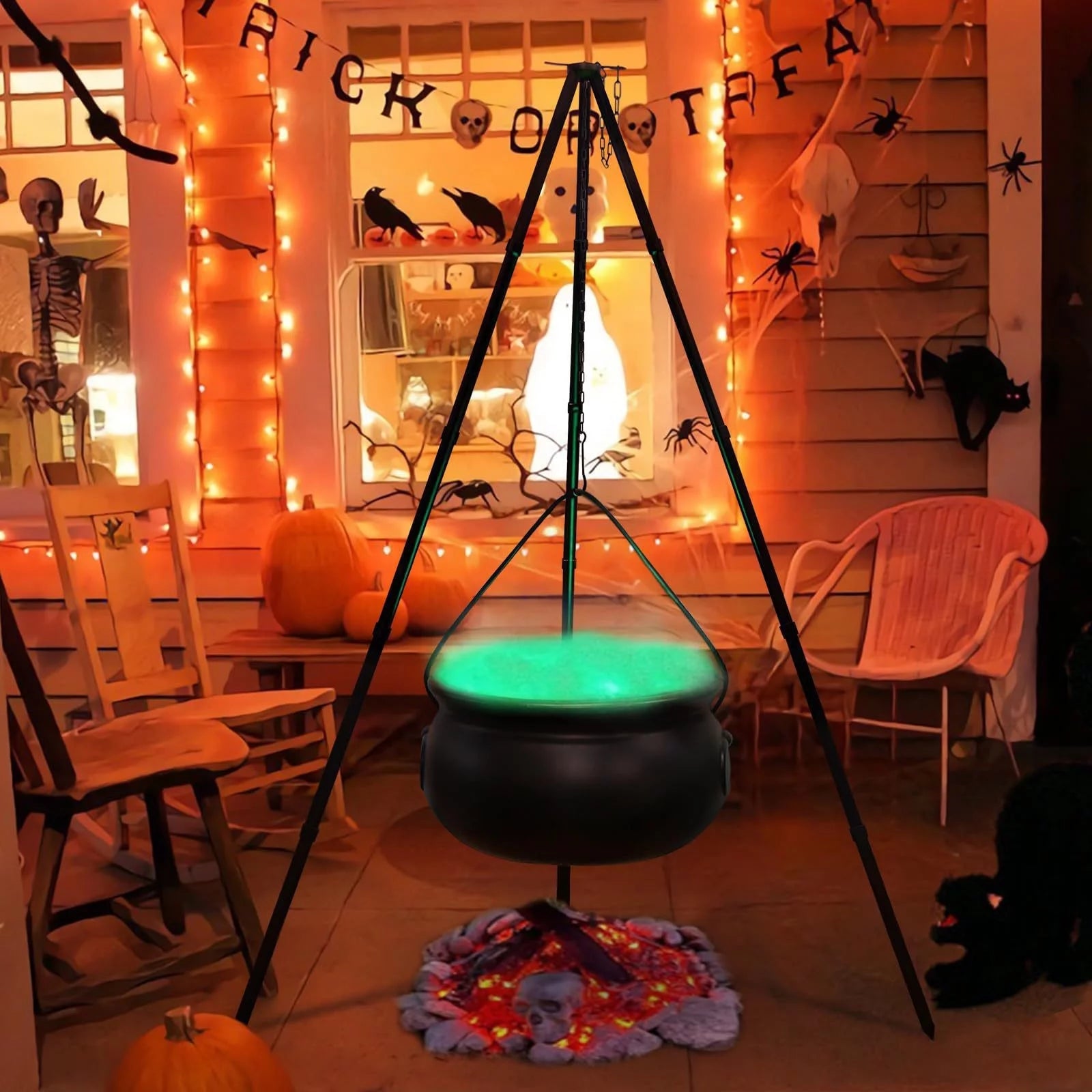 Halloween Clearance Sales!  Halloween Decorations Outdoor Large Cauldron Halloween Decor on Tripod with Timer Lights Cauldron Witch Halloween Decorations for Porch Yard