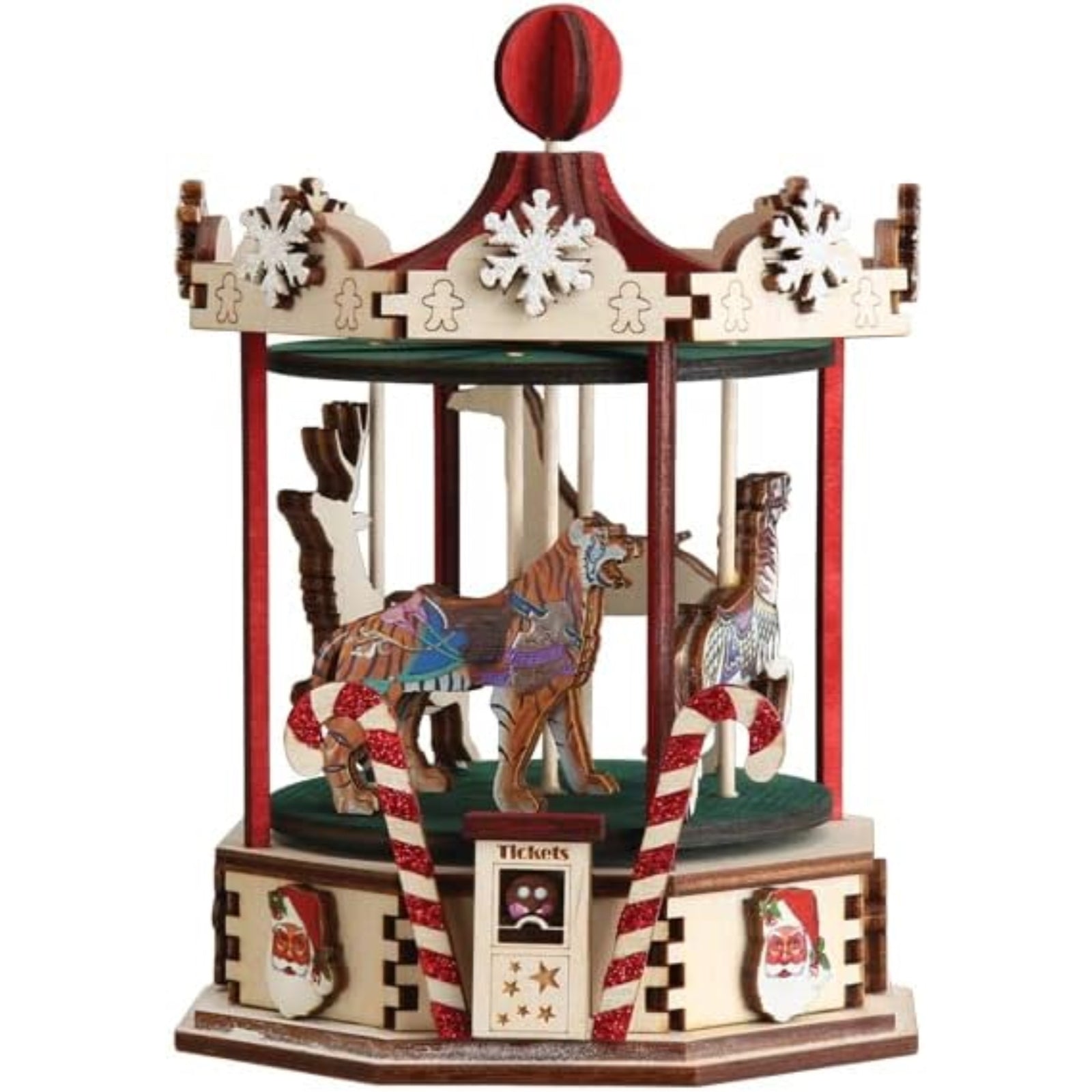 Old World Christmas Christmas Carousel Wooden Ornament, Multicolored