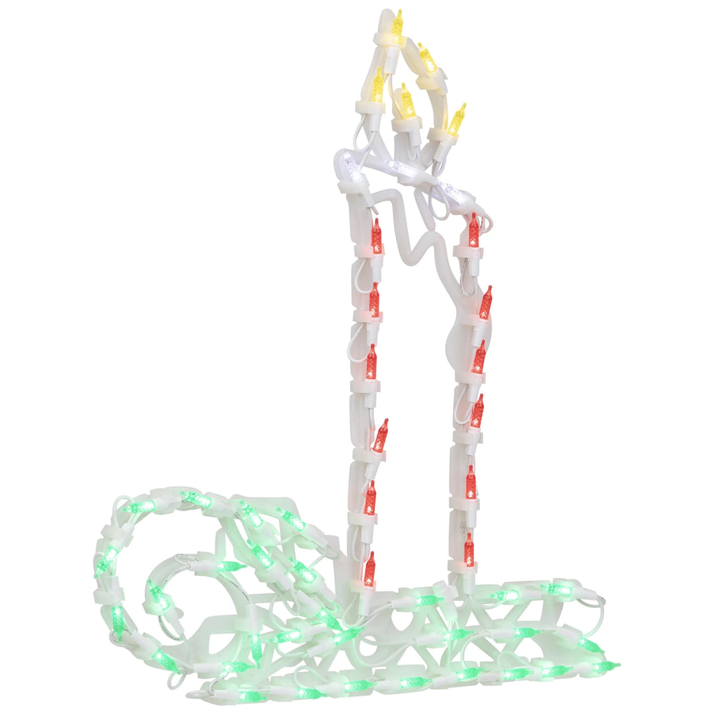 LED Lighted Candle Christmas Window Silhouette - 17.5" - Multicolor Lights