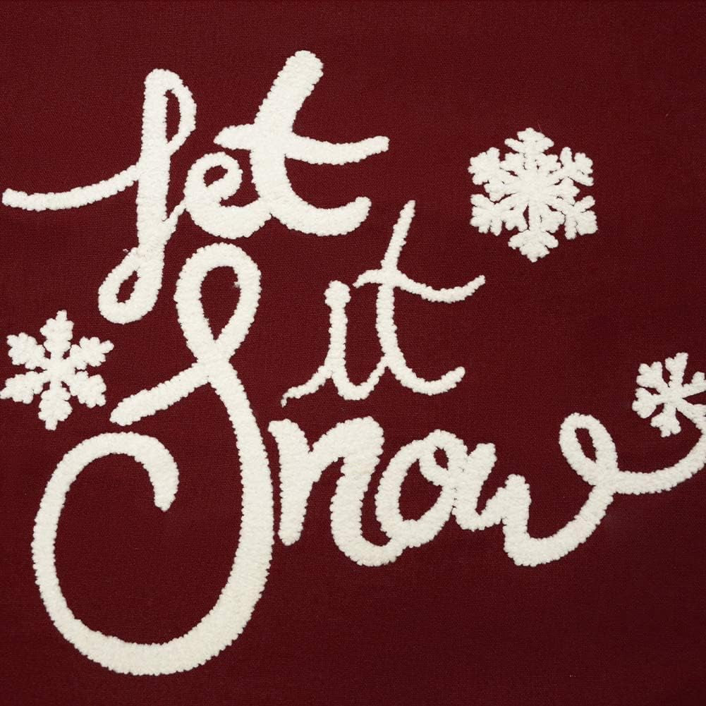 Christmas Table Runner, Embroidered Table Runner Christmas Theme, Christmas Table Runner for Christmas Holiday Party Table Decoration, 14 X 72 Inch (Red)