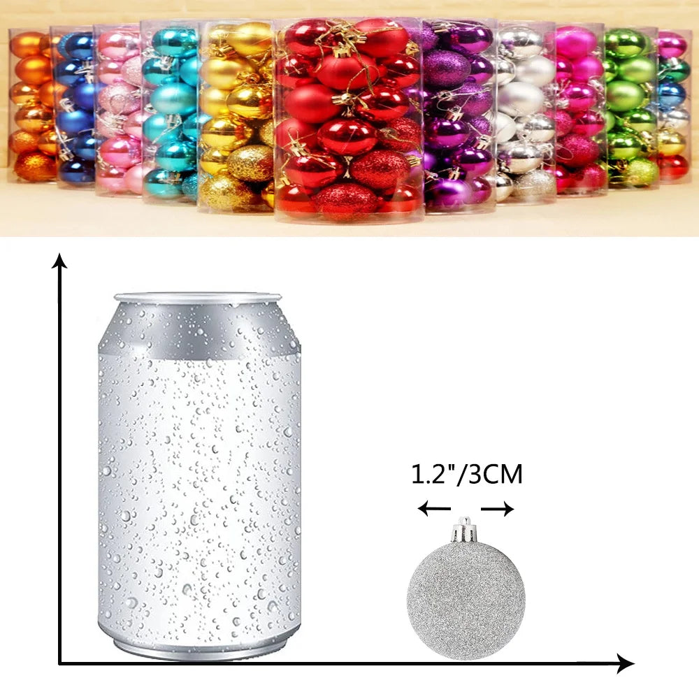 Christmas Gifts on Clearance 1.18" 24Pcs Christmas Balls Ornaments for Xmas Christmas Tree Style Shatterproof Christmas Decorations Hanging Ball on Clearance