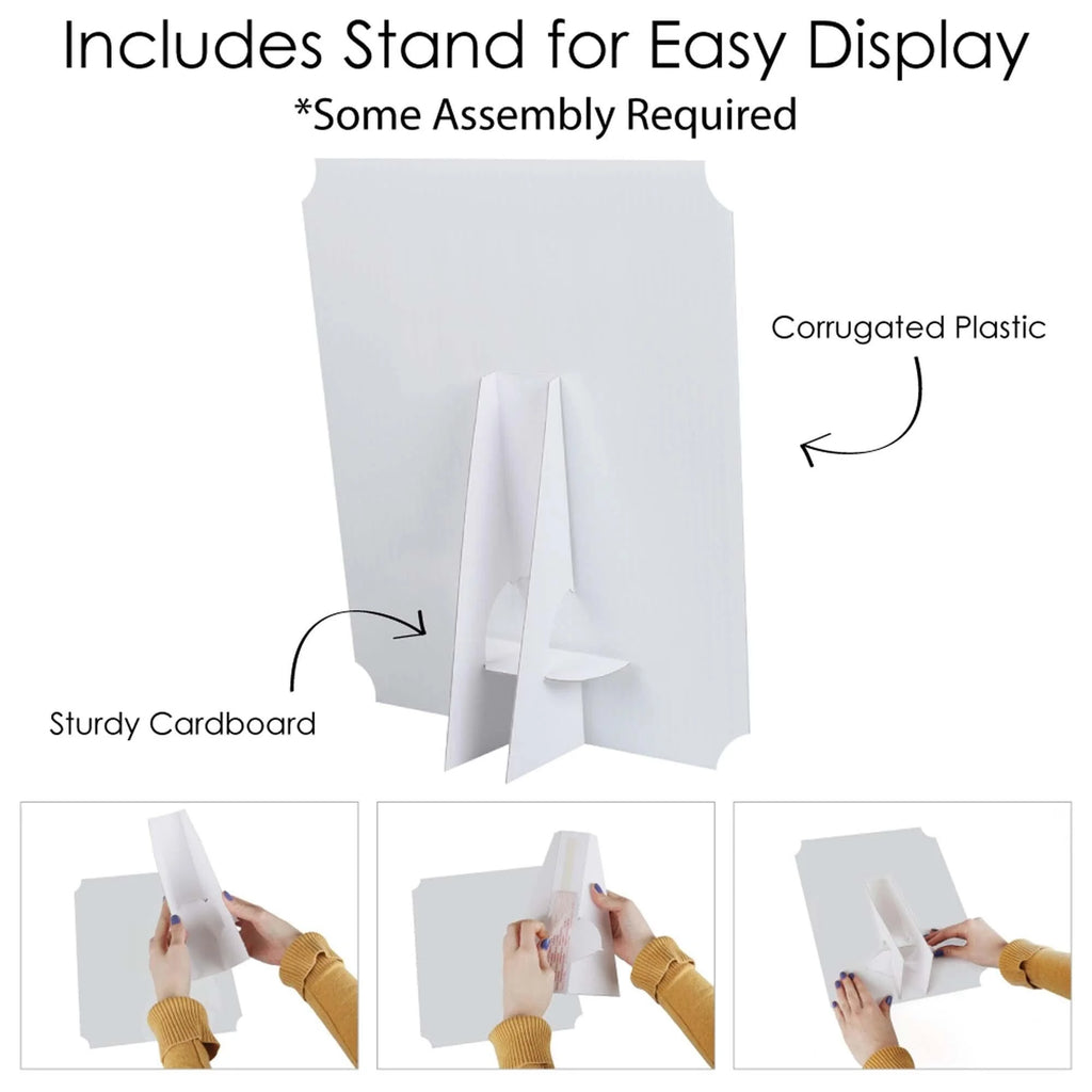 Black in Loving Memory Sign - Memorial Wedding Decor - Printed on Sturdy Plastic - 10.5 X 13.75 Inches Sign with Stand - 1 Piece