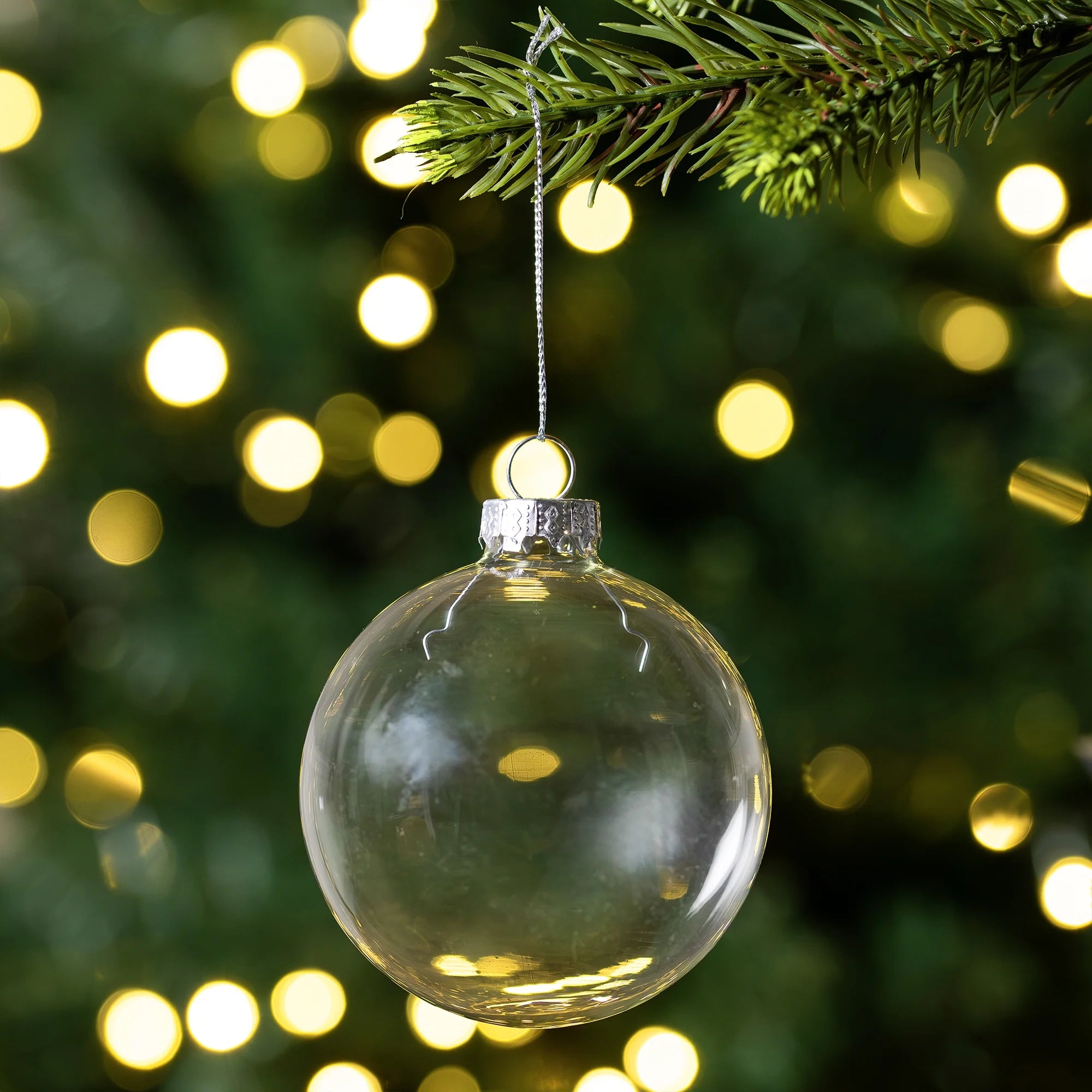 Transparent Glass Christmas Ball Ornaments - 3.25" (80Mm) - Clear - 6Ct