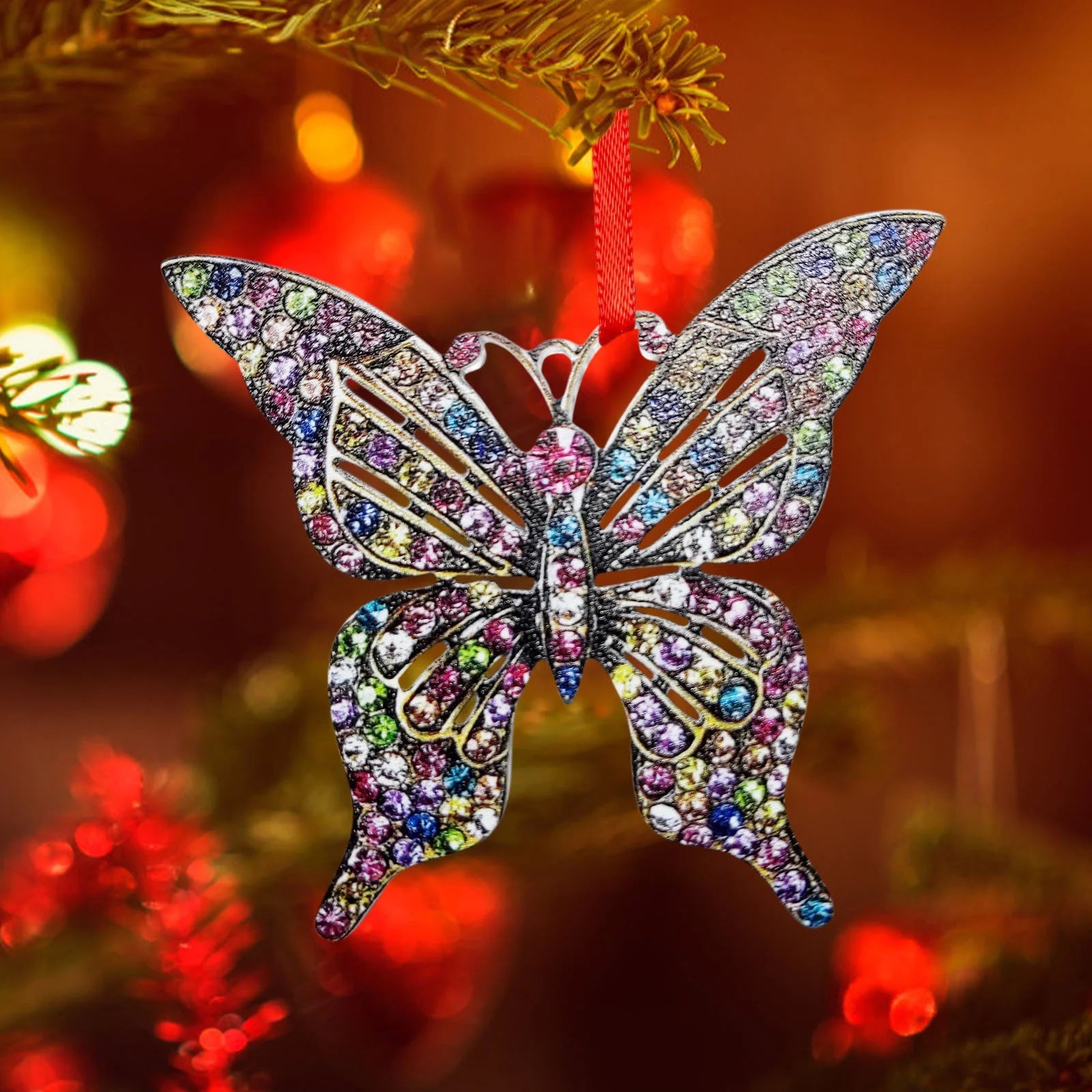 Christmas Tree Ornaments Butterfly Hanging Ornaments Christmas Tree Decorations for Home, Office and Cars Decor, Gift for Parties, Christmas and Holiday, Christmas Gifts