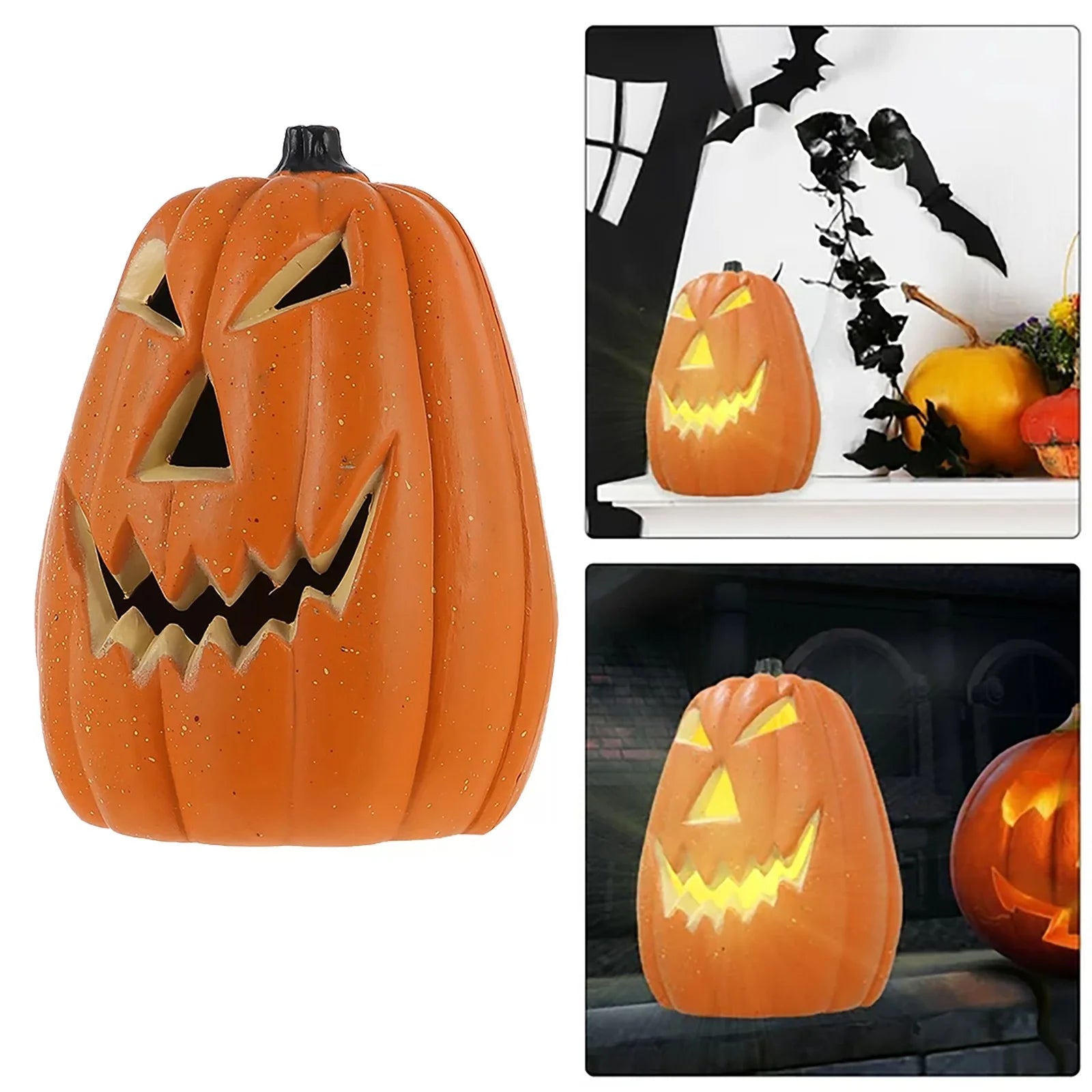 Halloween Pumpkin Lights LED Halloween Orange Plastic