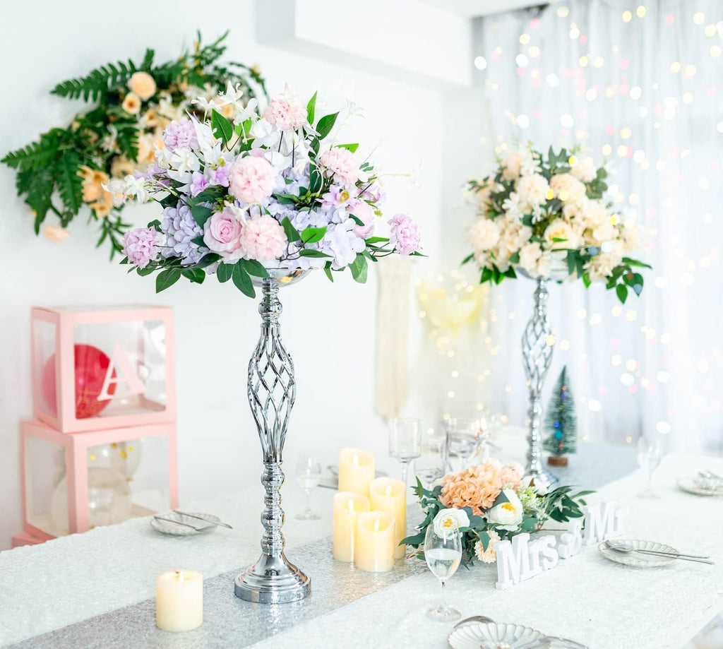 Wedding Centerpieces for Reception Tables, Twist Candleholder Stands, Wedding Flower Arrangement Vases, Metal Centerpieces for Wedding Road-Leading Home Decor