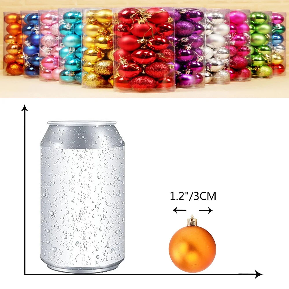 Christmas Gifts on Clearance  1.18" 24Pcs Christmas Balls Ornaments for Xmas Christmas Tree 8 Style Shatterproof Christmas Decorations Hanging Ball on Clearance