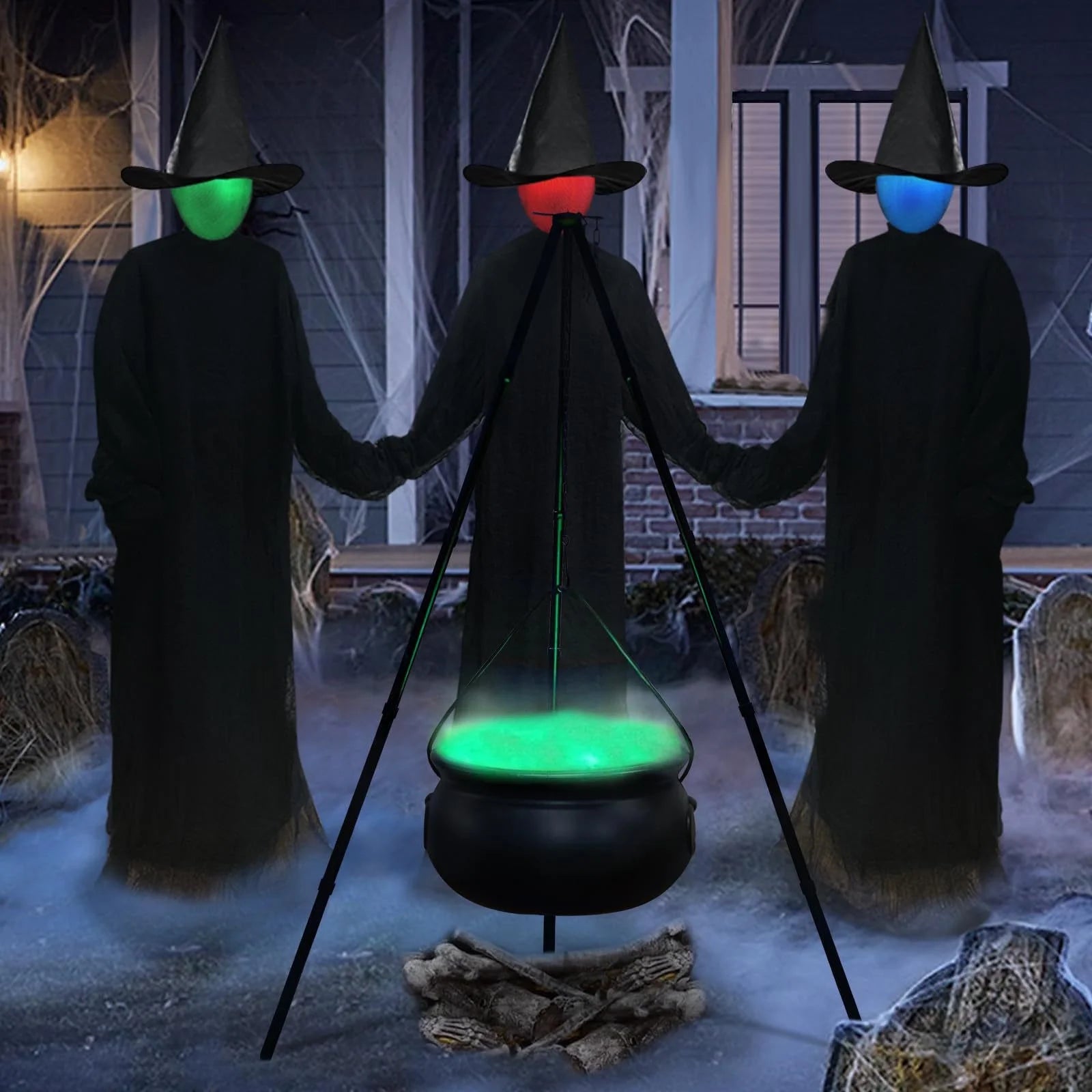Halloween Clearance Sales!  Halloween Decorations Outdoor Large Cauldron Halloween Decor on Tripod with Timer Lights Cauldron Witch Halloween Decorations for Porch Yard