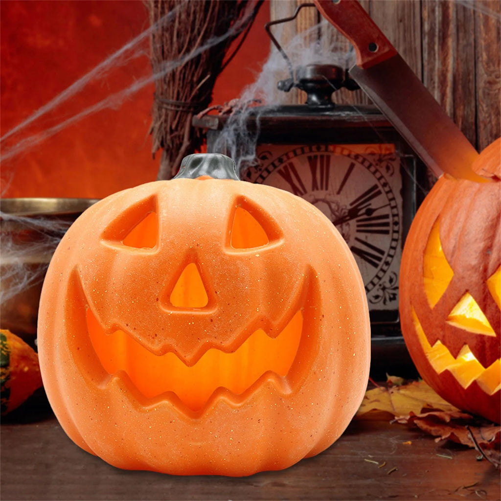 Halloween Hot Decorations Halloween Blown Moulded Hollow Pumpkin Halloween Luminous Pumpkin Decoration Easter Led Props, 1*Pumpkin Lanterndesktop Ornament