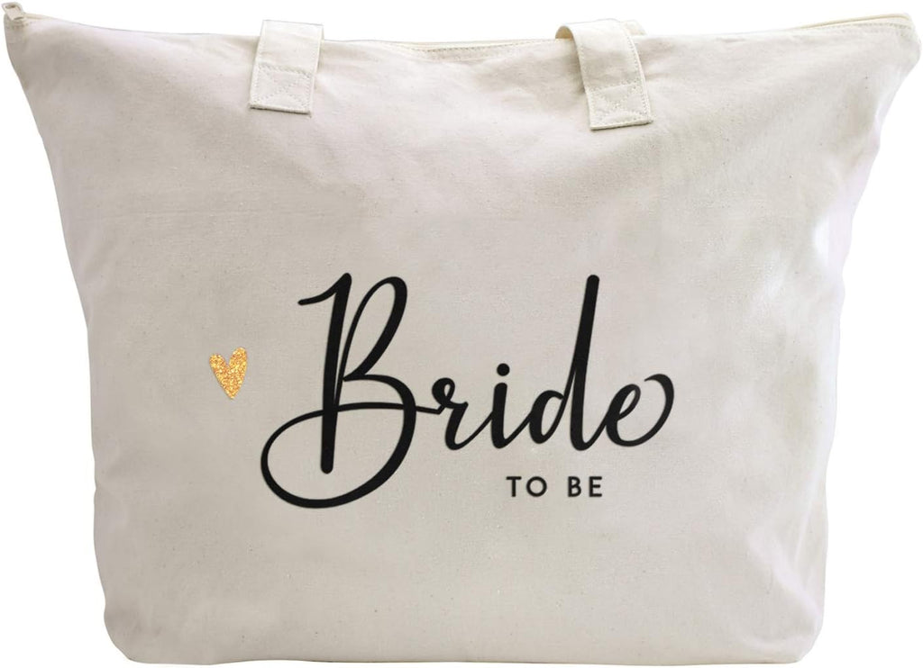 Bride to Be Gifts Wedding Gifts for Bride to Be Bag Bridal Shower Bachelorette Engagement Party Accessories Cotton Beach Canvas Shoulder Bag Tote with Zipper and Pocket