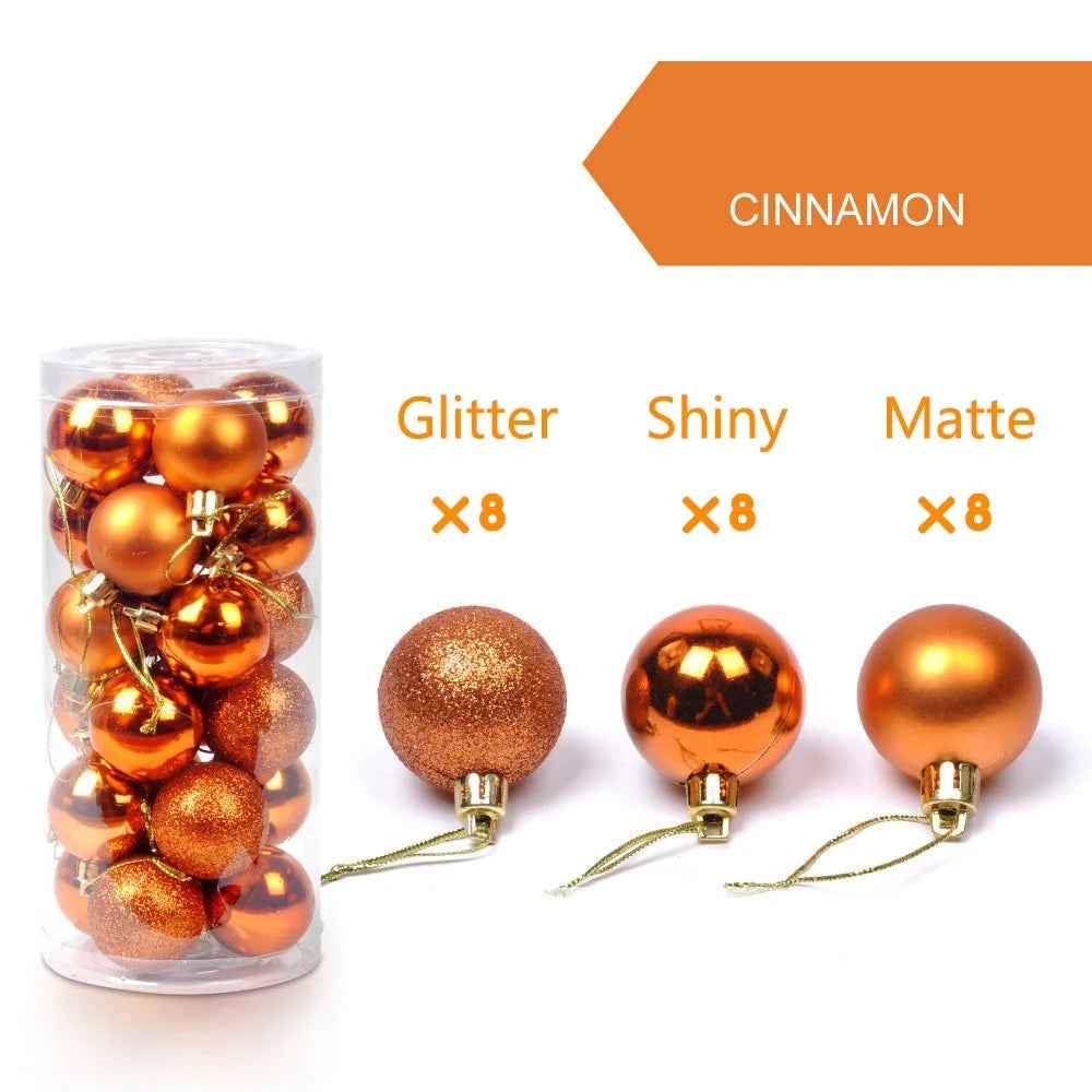 Christmas Gifts on Clearance  1.18" 24Pcs Christmas Balls Ornaments for Xmas Christmas Tree 8 Style Shatterproof Christmas Decorations Hanging Ball on Clearance