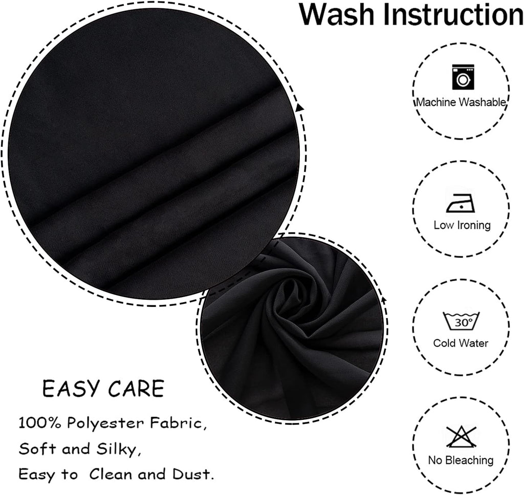 Wedding Arch Drapes - 2 Panels, 18FT Black Chiffon Fabric Drapery Voile for Wedding Archway & Reception Decorations
