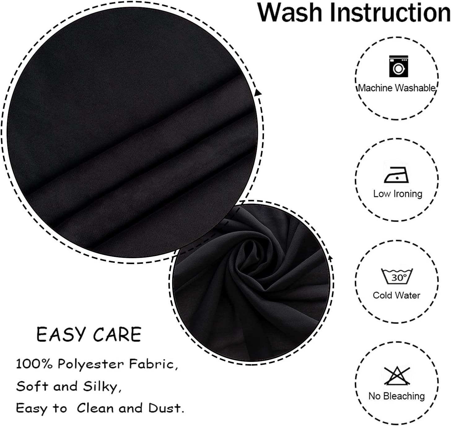 Wedding Arch Drapes - 2 Panels, 18FT Black Chiffon Fabric Drapery Voile for Wedding Archway & Reception Decorations