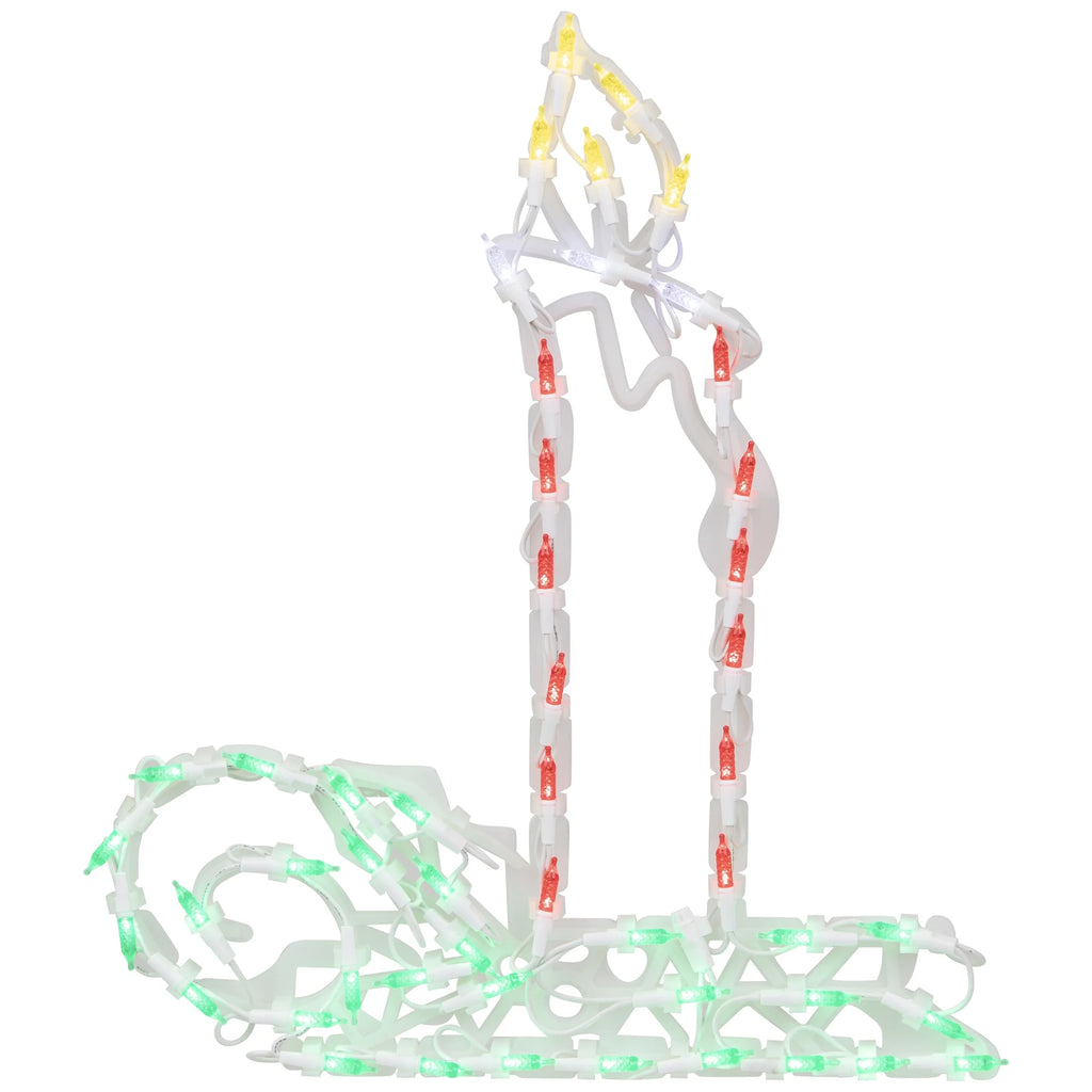 LED Lighted Candle Christmas Window Silhouette - 17.5" - Multicolor Lights