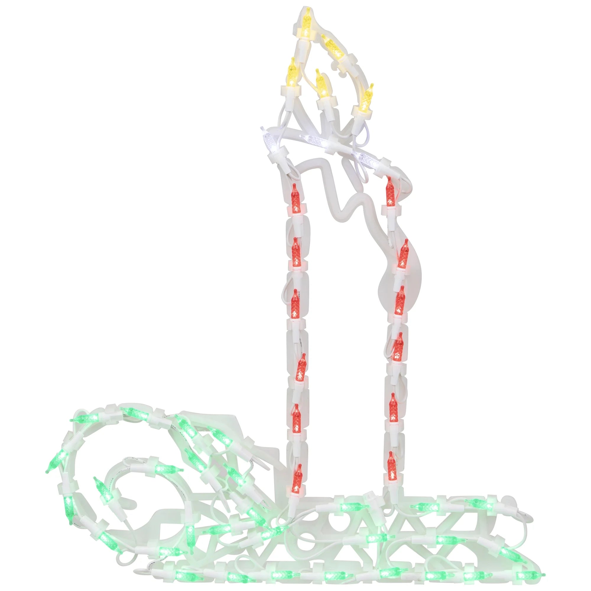 LED Lighted Candle Christmas Window Silhouette - 17.5" - Multicolor Lights