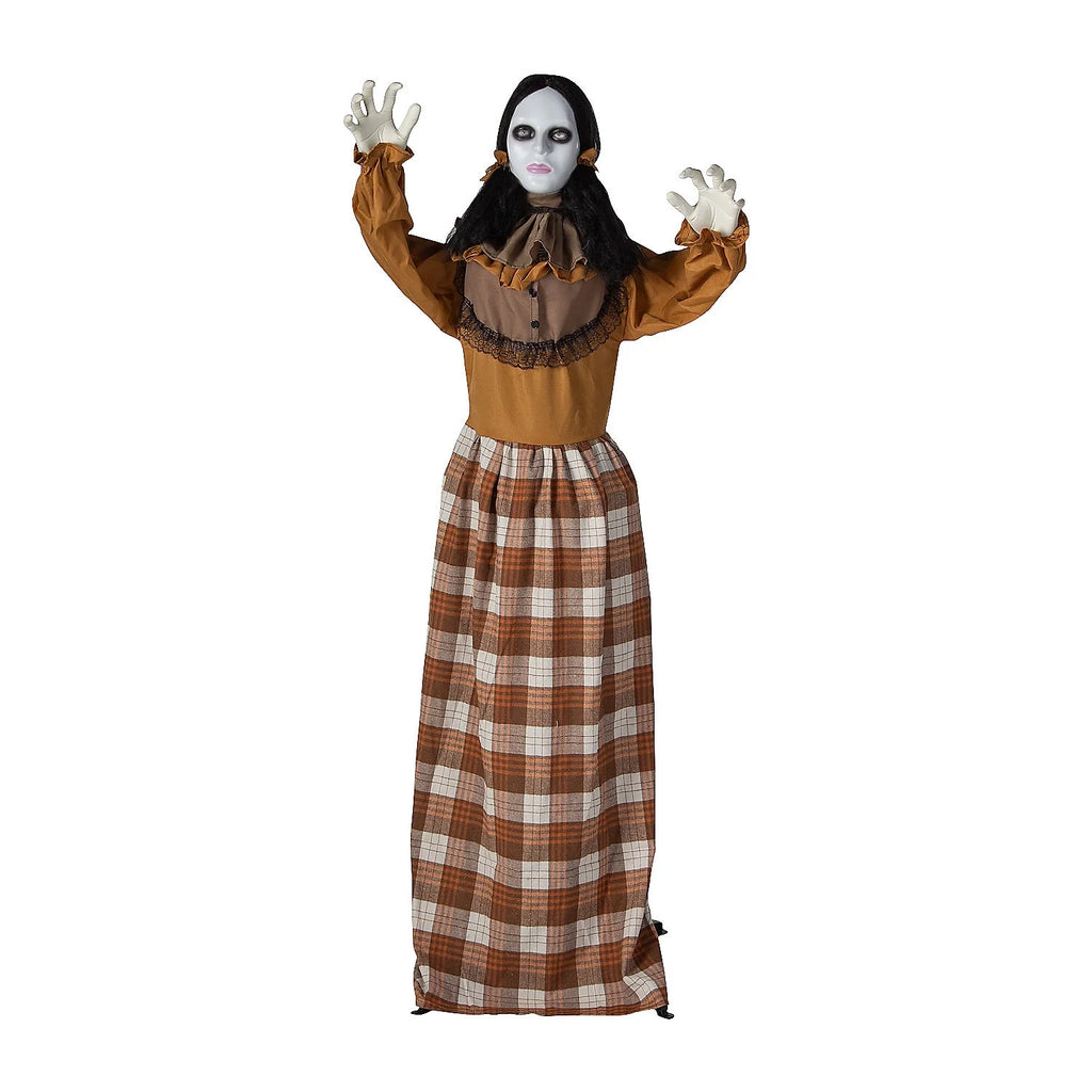 5 Ft. Standing Creepy Woman Plastic Pop-Up Halloween Decoration