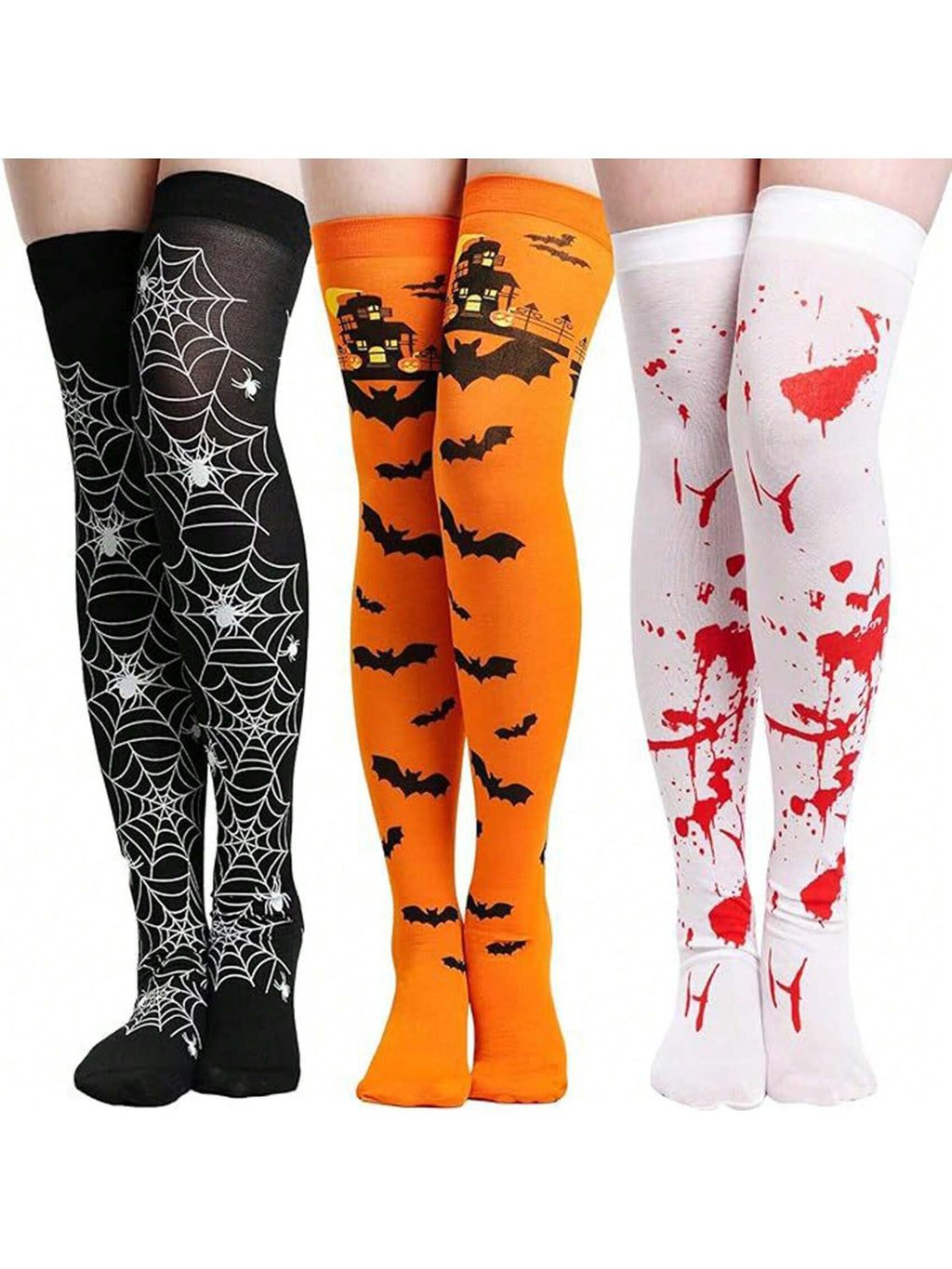 1Pair Halloween Thigh High Socks,Long Stockings,Halloween over Knee Stockings,Halloween Cosplay Festival Socks,Funny Prank Stockings for Halloween,Halloween Party Costume Props,Christmas
