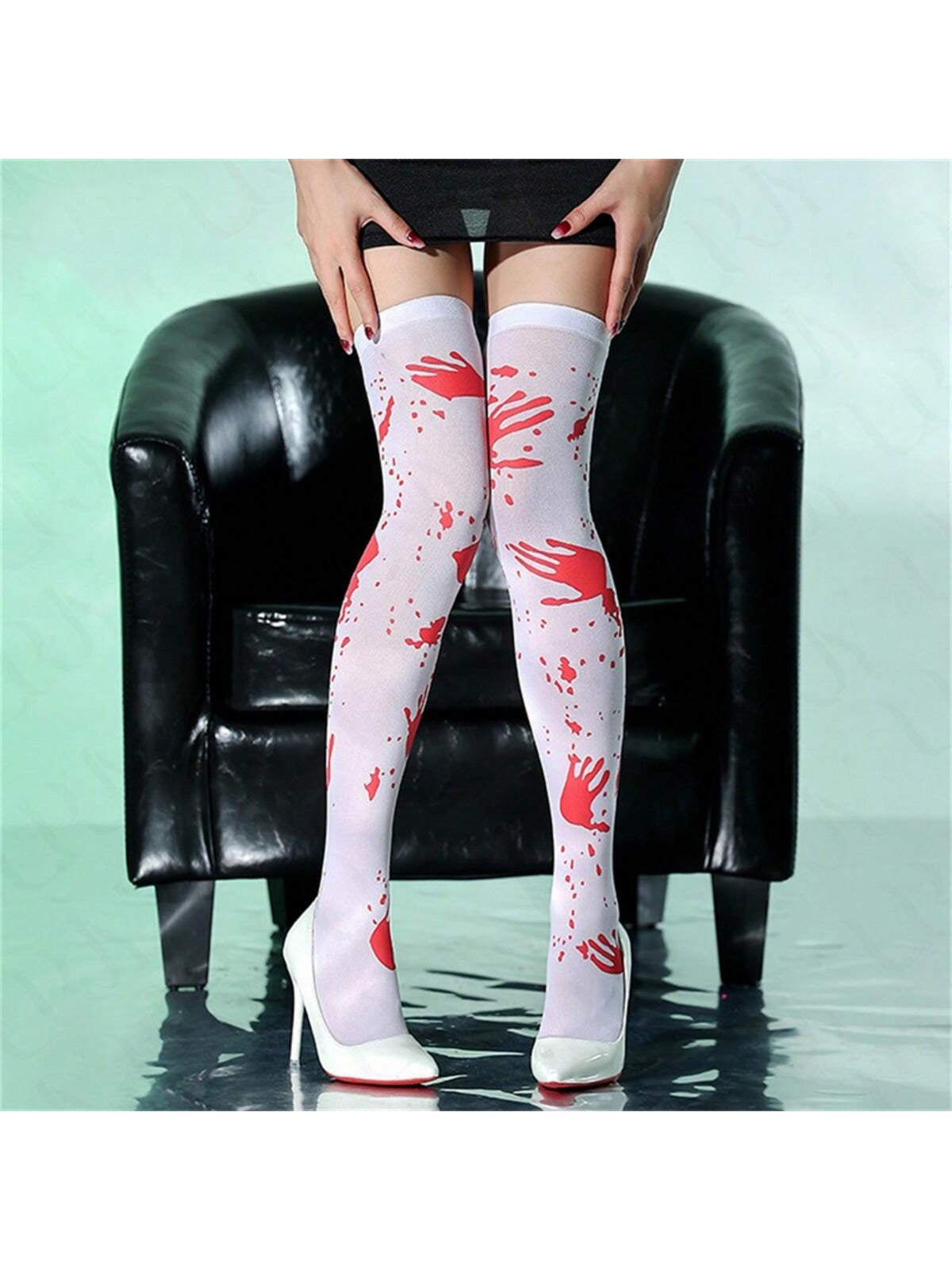 1Pair Halloween Thigh High Socks,Long Stockings,Halloween over Knee Stockings,Halloween Cosplay Festival Socks,Funny Prank Stockings for Halloween,Halloween Party Costume Props,Christmas