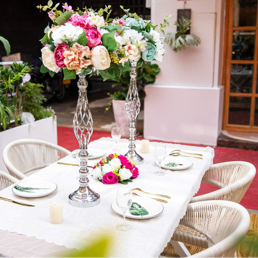 Wedding Centerpieces for Reception Tables, Twist Candleholder Stands, Wedding Flower Arrangement Vases, Metal Centerpieces for Wedding Road-Leading Home Decor