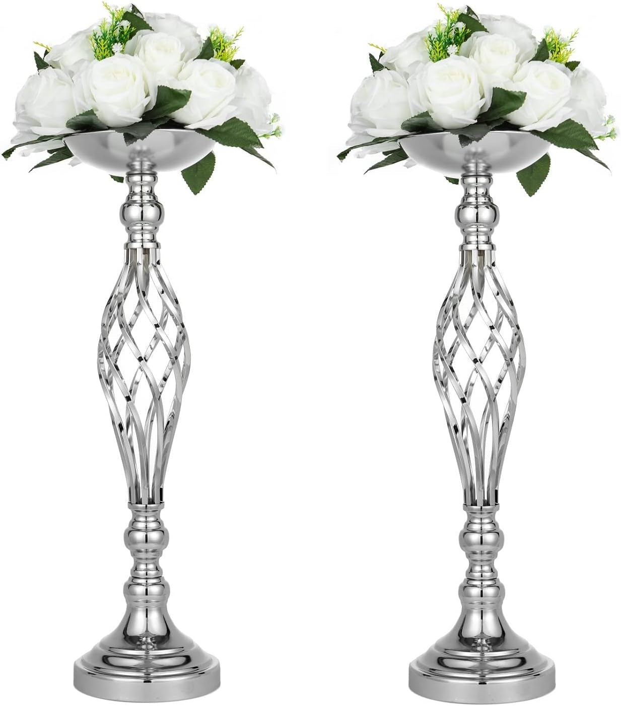 Wedding Centerpieces for Reception Tables, Twist Candleholder Stands Ornaments, Metal Centerpieces Wedding T-Stage Road-Leading Scene Decor Home Flower Arrangement Ornaments