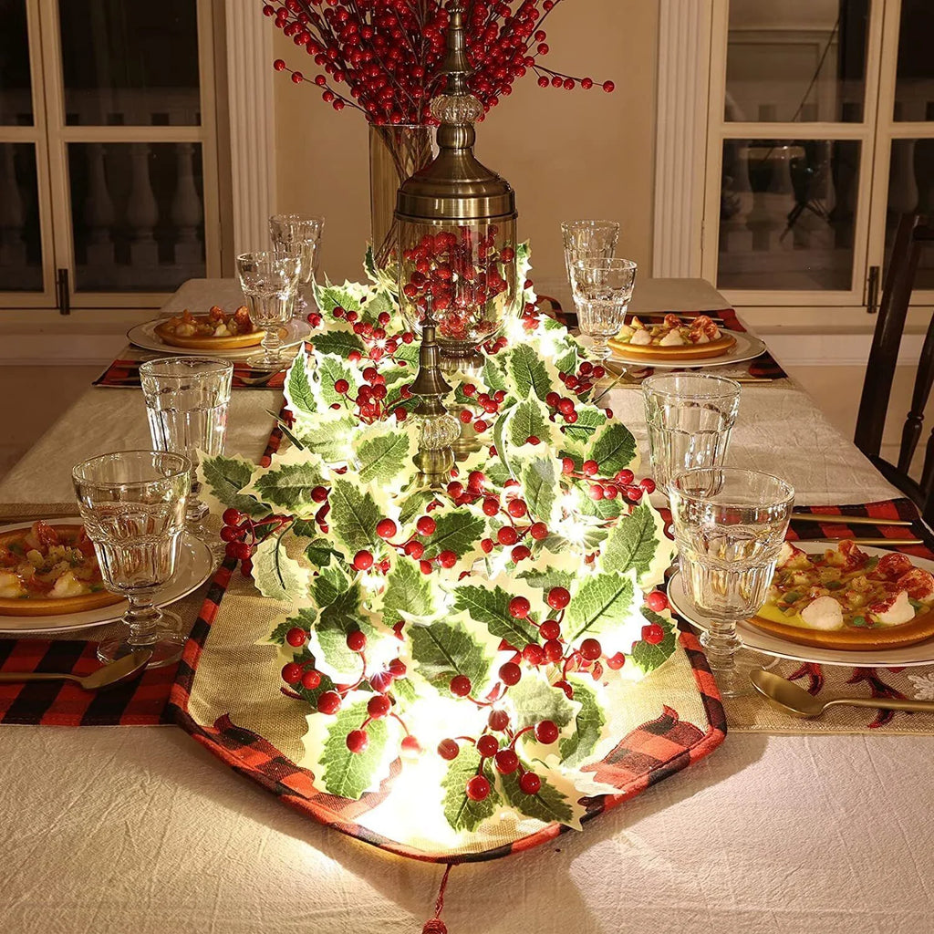 Christmas Garland with Lights Door Wreath Fireplace Christmas Decoration