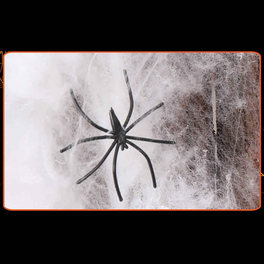 300 Sq Ft Halloween Spider Web Decorations, with 2 Black Fake Spiders, Outdoor Large Stretch Spider Web Cobwebs Indoor White Halloween Decorations