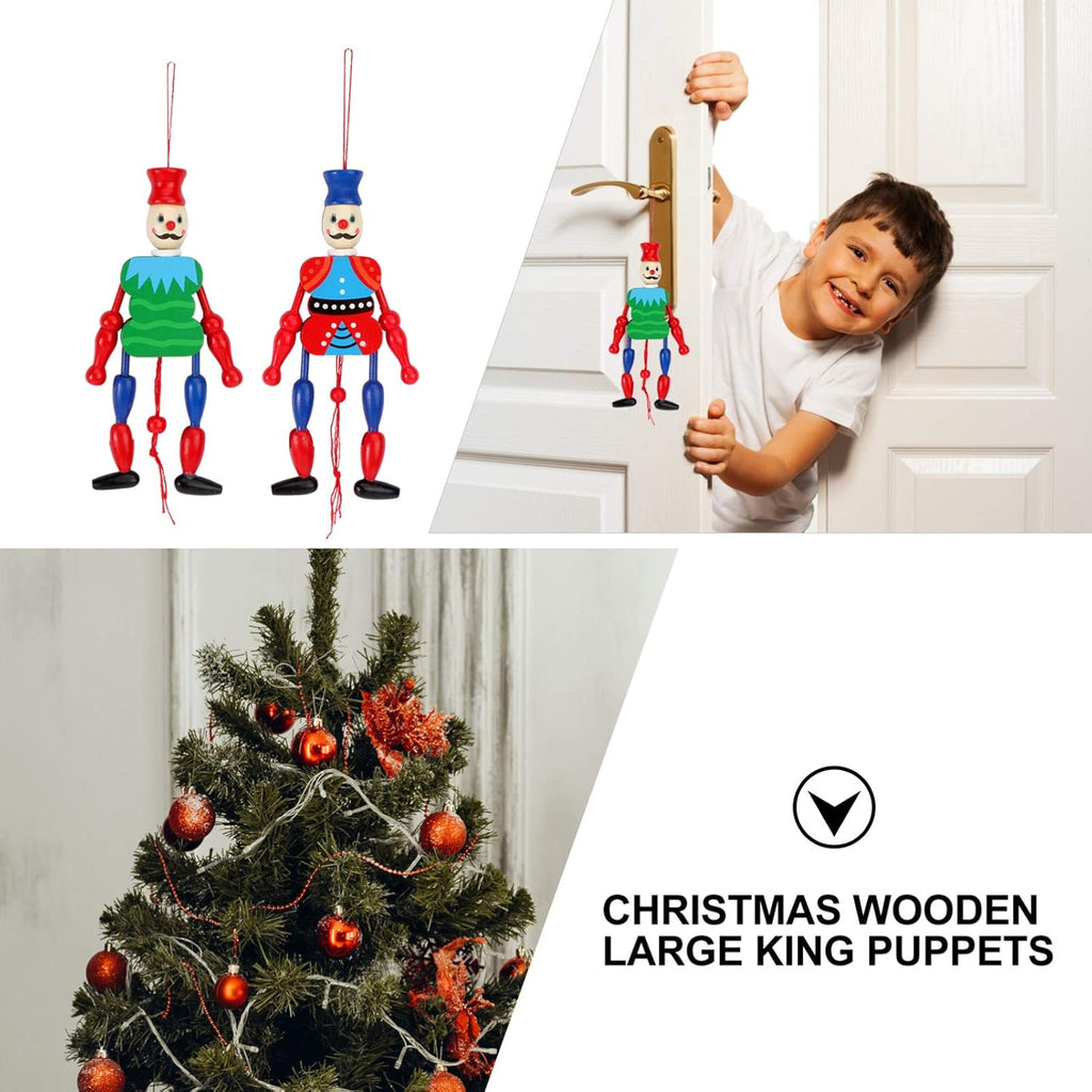 2Pcs Wooden King Puppet for Boys and Girls for Boys and Girls Home Ornament Random Color