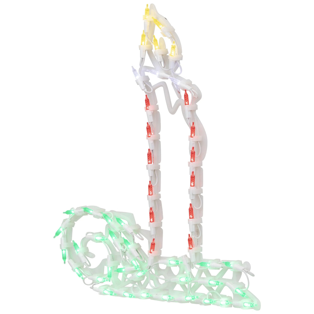 LED Lighted Candle Christmas Window Silhouette - 17.5" - Multicolor Lights