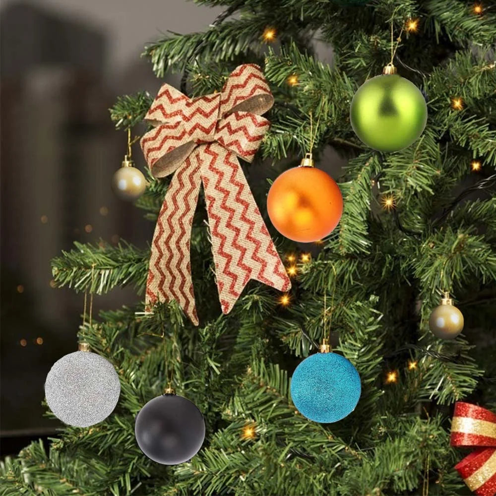 Christmas Gifts on Clearance  1.18" 24Pcs Christmas Balls Ornaments for Xmas Christmas Tree 8 Style Shatterproof Christmas Decorations Hanging Ball on Clearance