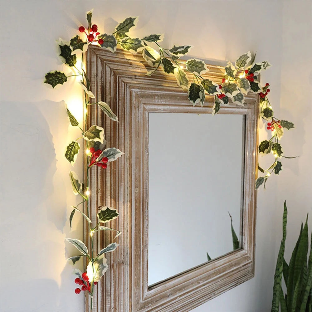 Christmas Garland with Lights Door Wreath Fireplace Christmas Decoration