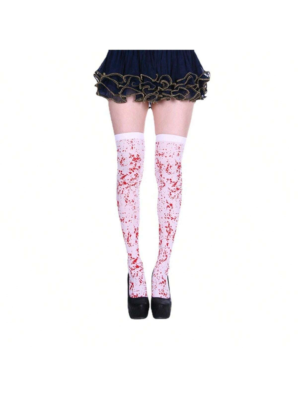 1Pair Halloween Thigh High Socks,Long Stockings,Halloween over Knee Stockings,Halloween Cosplay Festival Socks,Funny Prank Stockings for Halloween,Halloween Party Costume Props,Christmas