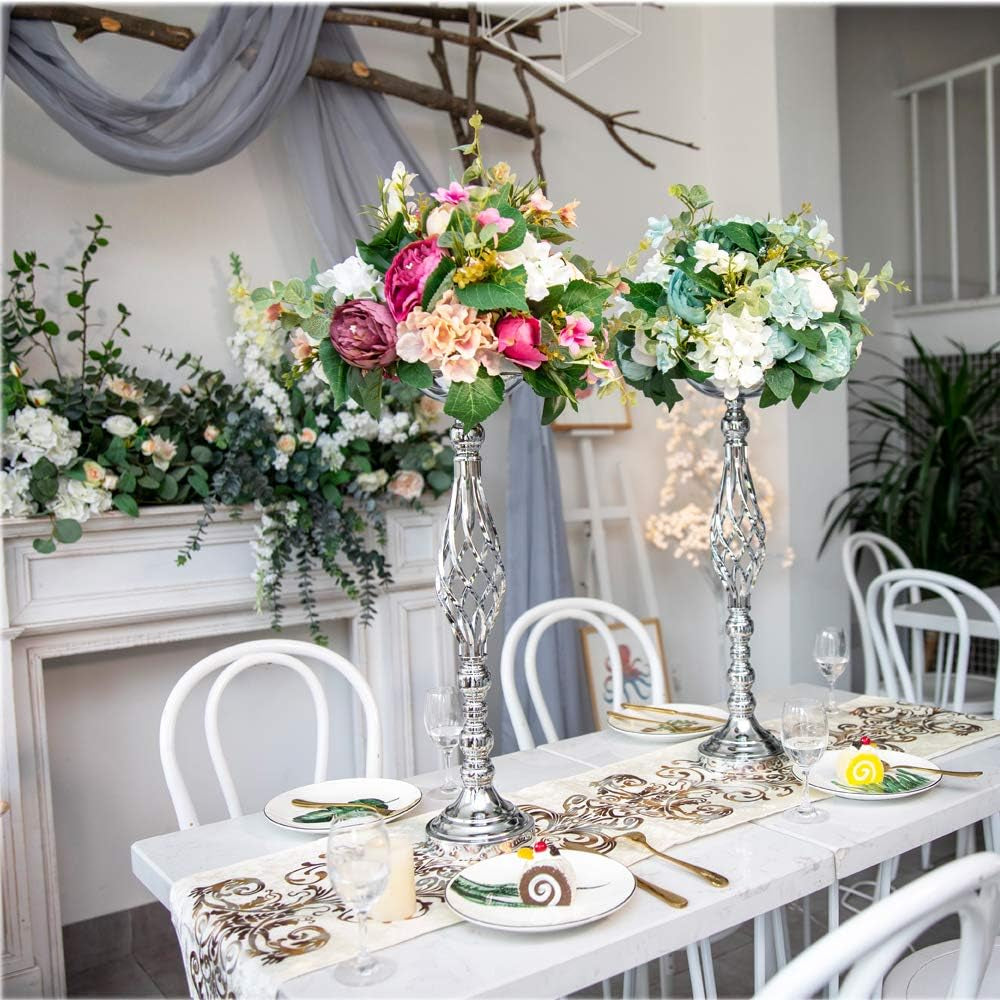 Wedding Centerpieces for Reception Tables, Twist Candleholder Stands, Wedding Flower Arrangement Vases, Metal Centerpieces for Wedding Road-Leading Home Decor