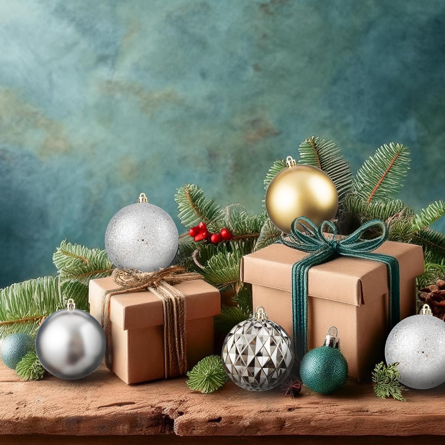 20Ct Christmas Ornaments, Shatterproof Christmas Tree Ornaments Set, 92Cm/3.6" Christmas Balls Decoration